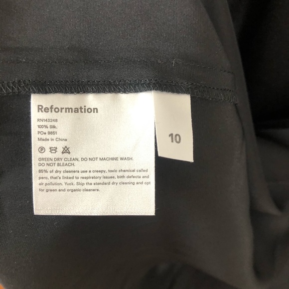 Reformation Pigalle Black Satin Silk Midi Skirt 10 - Picture 5 of 8